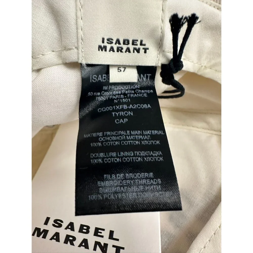 ISABEL MARANT Tyron Logo-Embroidered Cotton-Twill  Baseball Cap In Ecru Black  5